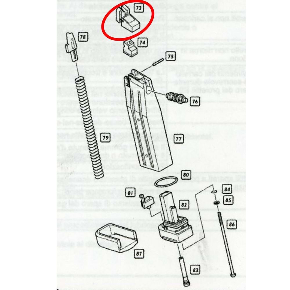 We Hi-Capa 5.1 GBB Magazine Feeding Lips Parts No #73