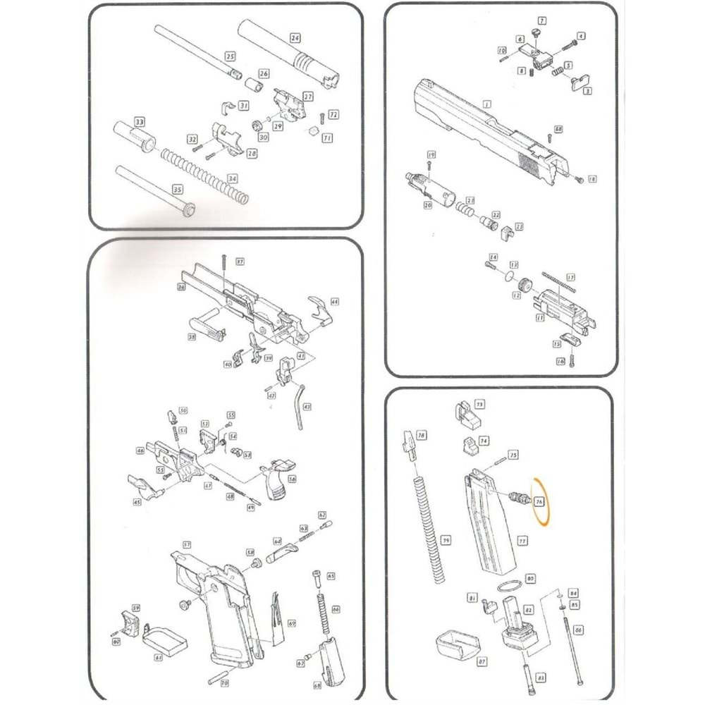 WE HI-CAPA 5.1 GBB GAS OUTLET VALVE / GAZ ÇIKIŞ VALFİ PARÇA #76
