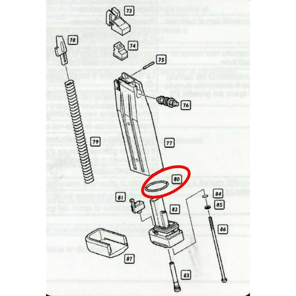We Hi-Capa 5.1 Şarjör Alt Kapak Contası Parts No #80