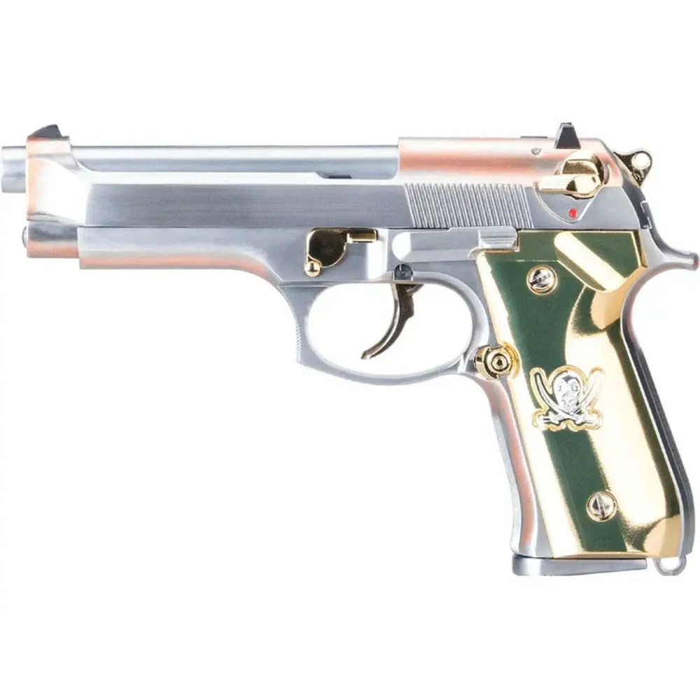 WE M92F ''Calico Jack'' Full Metal Silver Gold GBB Airsoft Tabanca