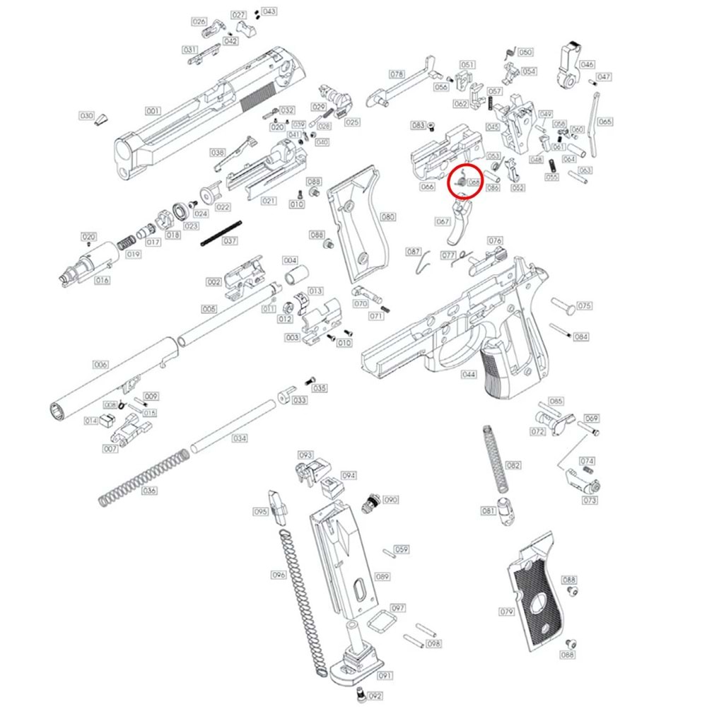 We M92 V2 Trigger Spring Parça No #68