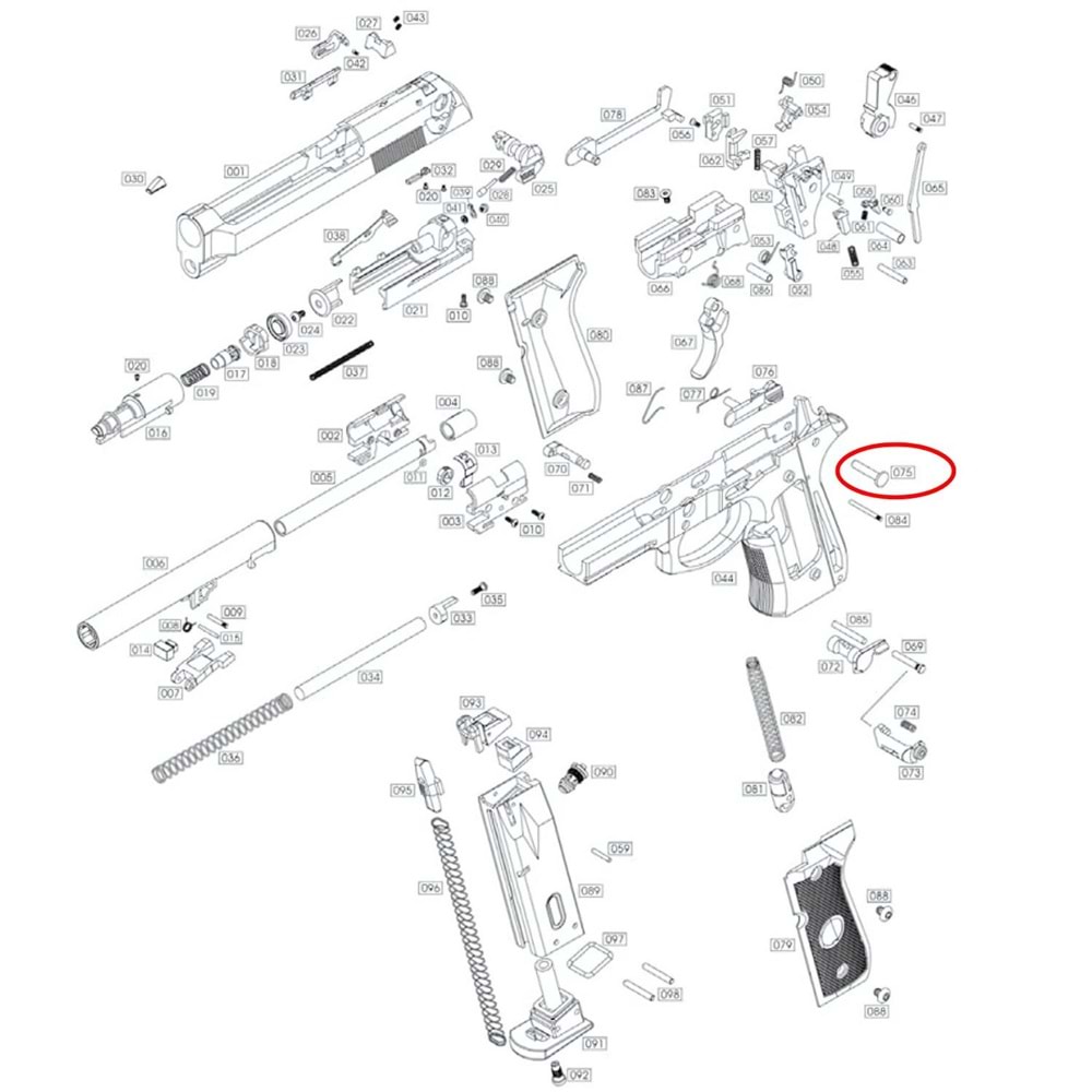 We M92 V2 Hammer Tutucu Pim Parça No #75