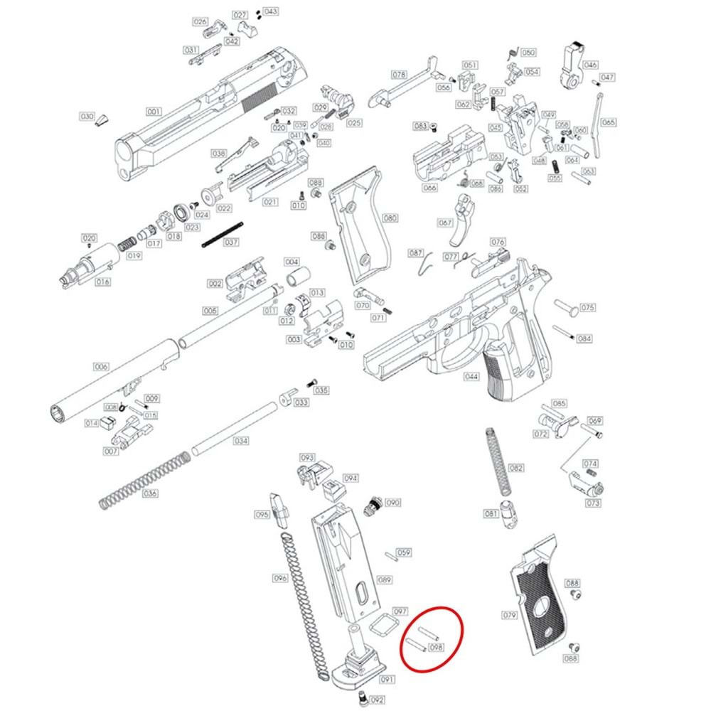 We M92 V2 Şarjör Pimi Parça No #98