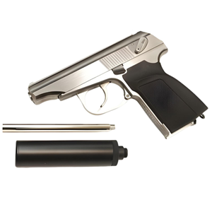 WE MAKAROV Susturuculu SILVER Airsoft GBB Tabanca (Walther PPK Klonu)