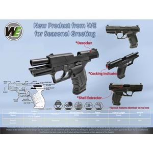 WE 99 FULL METAL WALTHER GBB Tabanca - Siyah