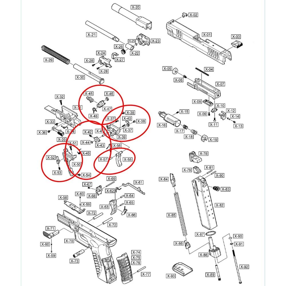 We Springfield XDM Hammer Set Parça No #37-53-55-57