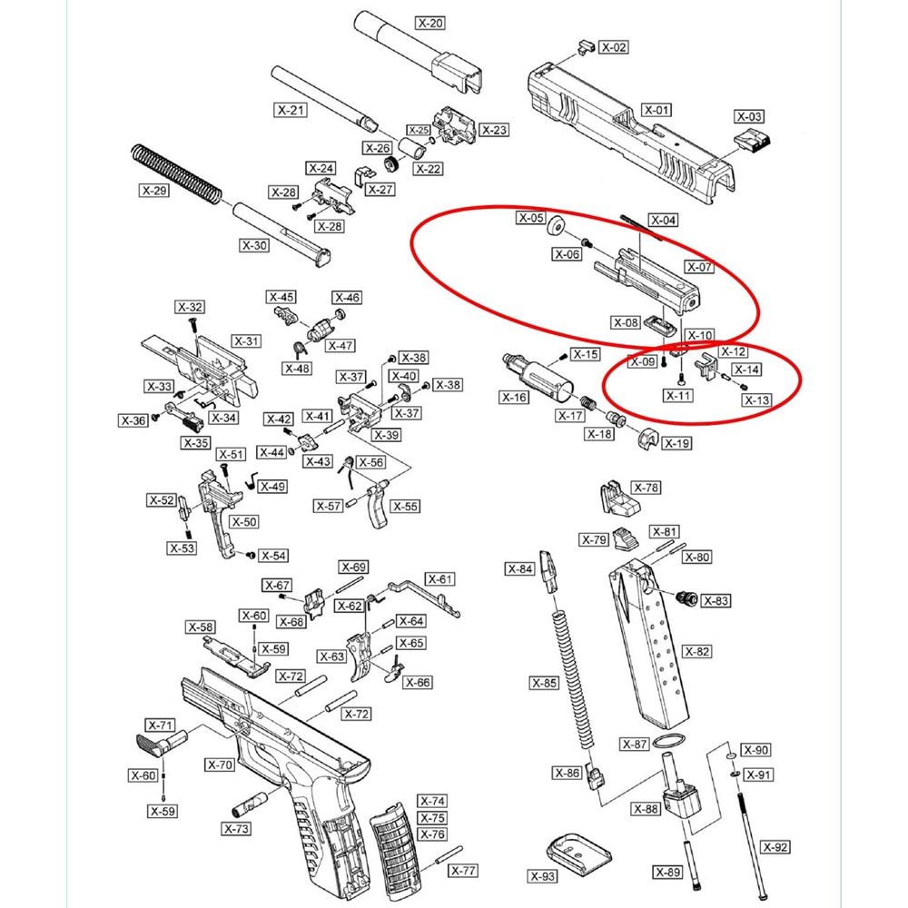 We Springfield XDM Housing Set Parça No #5-14