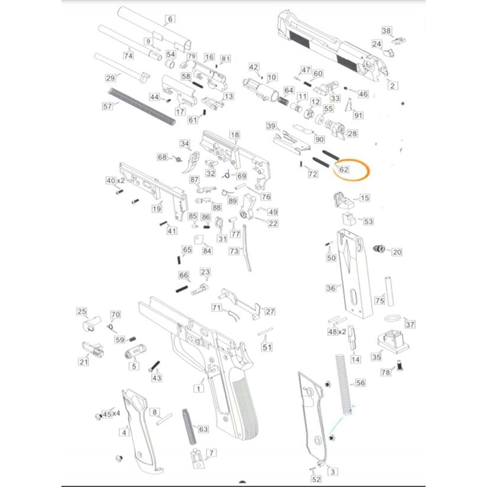 WE WE904 GBB NOZZLE SPRING / NOZÜL YAYI PARÇA #62