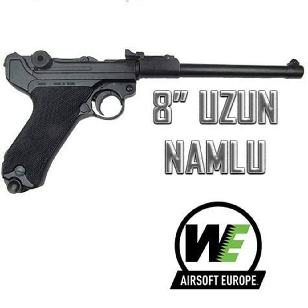 WE P08 Luger Siyah 8 inç Namlu MAKARALI PARABELLUM