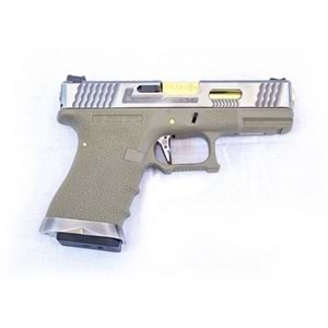 WE GLOCK G19 FORCE GBB TAN (Silver Slide + Gold Barrel)
