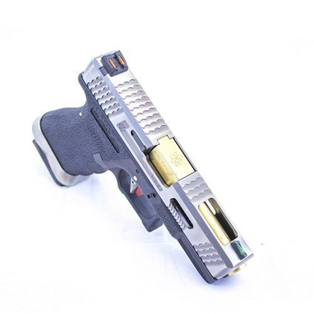 WE GLOCK G19 T3 FORCE GBB BLACK (Silver Slide + Gold Barrel)